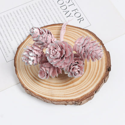 18pcs Artificial Pine Cone on Wire for Christmas Crafts