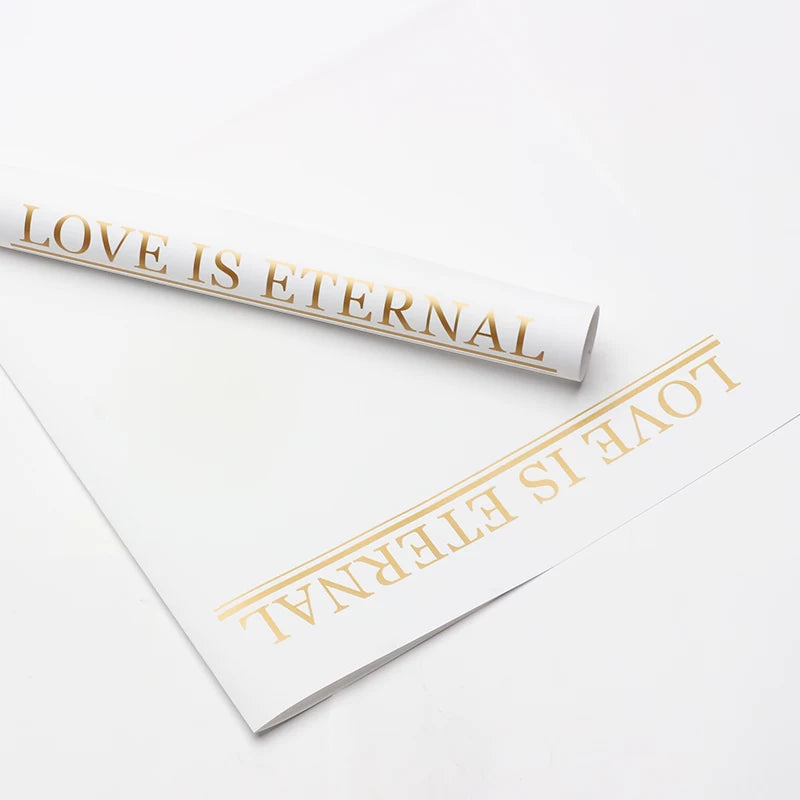 20 feuilles de papier d'emballage pour fleurs LOVE IS ETERNAL (57x57 cm)