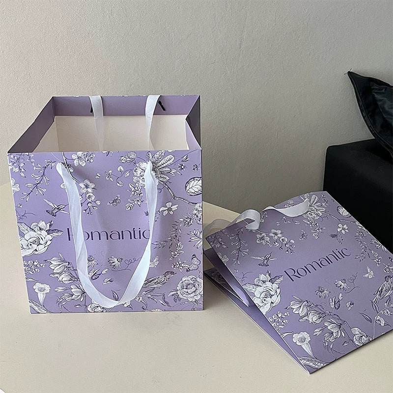 Vintage Floral Square Bottom Bouquet Bags Pack 10