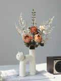 Load image into Gallery viewer, Adorable Cat Vase with Faux Flower Bouquet