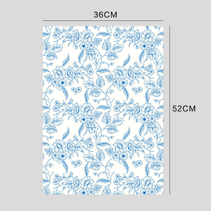10pcs Vintage Floral Print Kapok Paper (36x52cm)