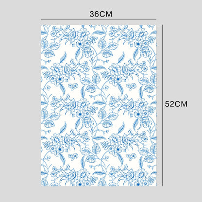 10pcs Vintage Floral Print Kapok Paper (36x52cm)