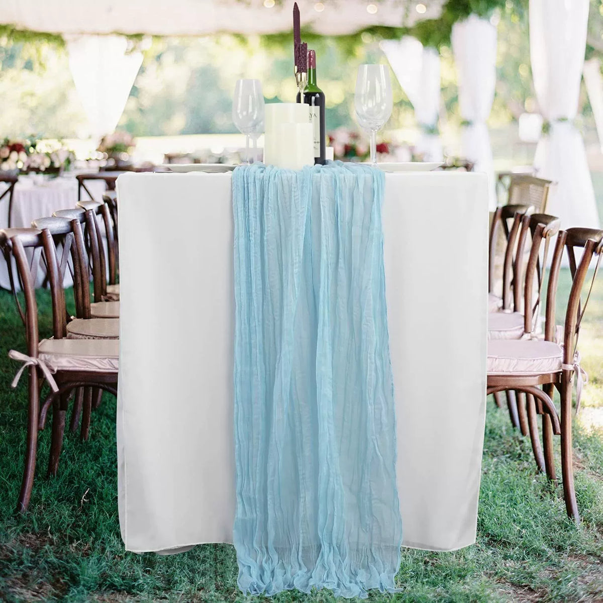 Pleated Table Runner Cloth for Weddings