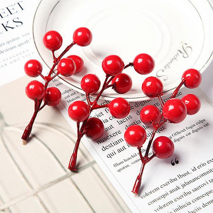 20 Pack Artificial Christmas Red Berries Stems