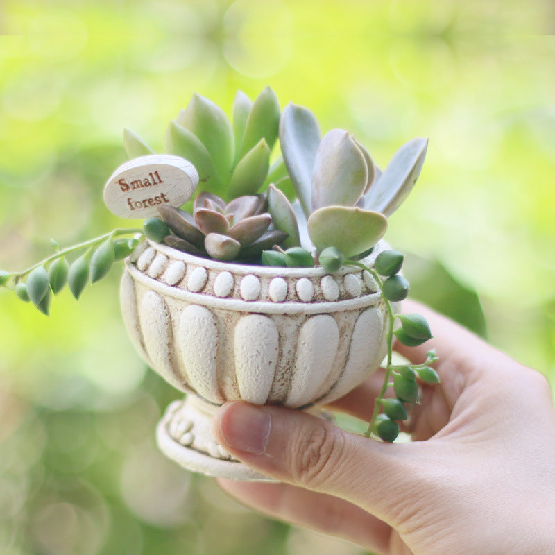resin succulent pot Vintage Urn Miniature Resin Plant Pot – Floral Supplies Store