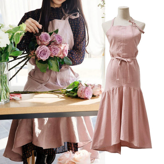 Stylish Fishtail Cotton Linen Apron for Florists