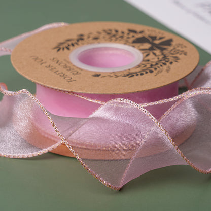 Curling Gold Edge Organza Ribbon (40mmx10Yd)