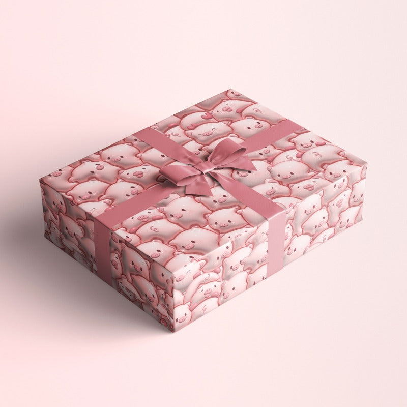 Pink Pig Gift Wrapping Paper (50x70cm) Pack 2