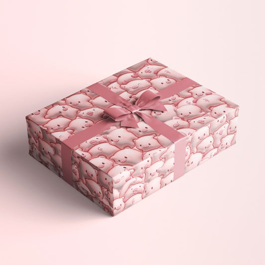 Pink Pig Gift Wrapping Paper (50x70cm) Pack 2