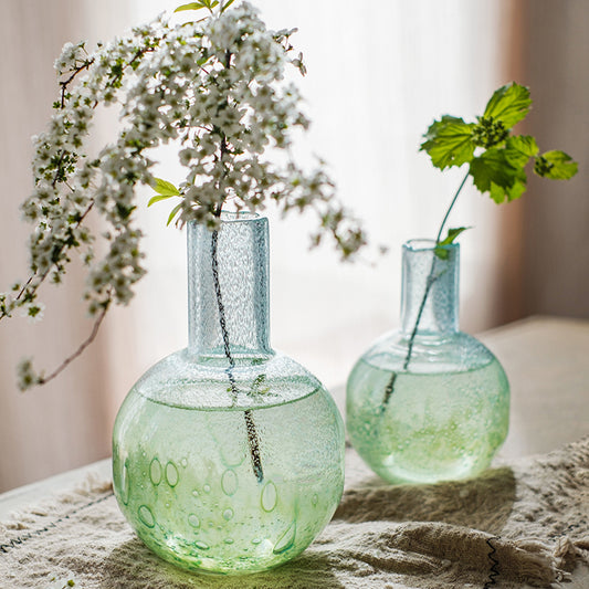 Seafoam Bubble Glass Bud Vase