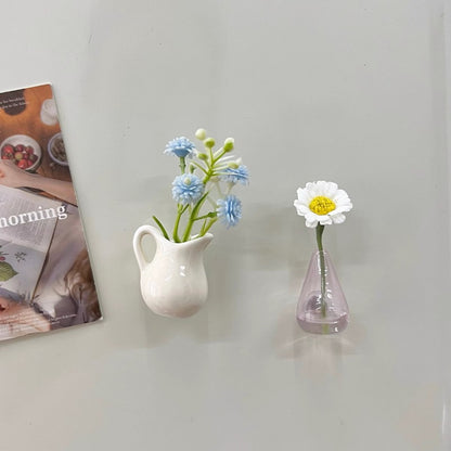 Set of 7 Mini Ceramic Vase Fridge Magnets