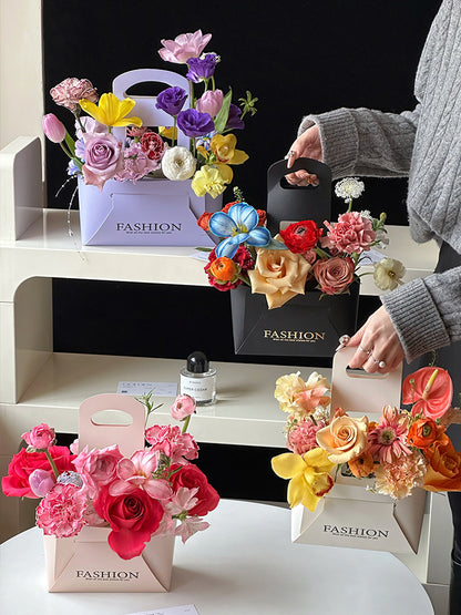 8pcs Foldable Floral Gift Box with Handle