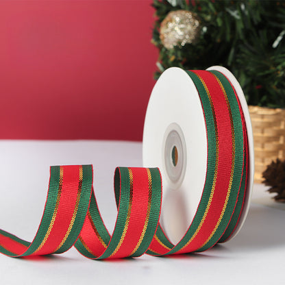 Ruban gros-grain à carreaux de Noël de 24 yards