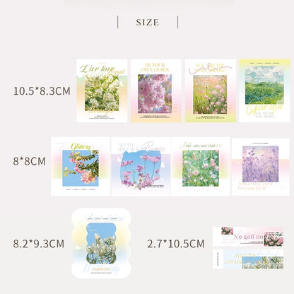 Spring-themed Flower Bouquet Greeting Card Set