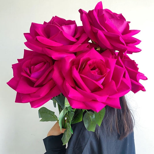 35" Giant Velvet Artificial Rose Stem