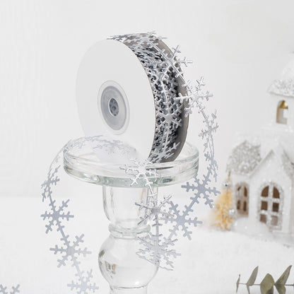 Christmas Snow Flake Trim Ribbon (25mmx10Yd)