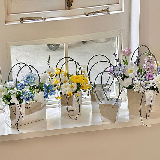 Silver Flower Arrangement Bags Pack 10