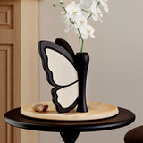 Load image into Gallery viewer, Vintage Black and White Butterfly Resin Art Vase