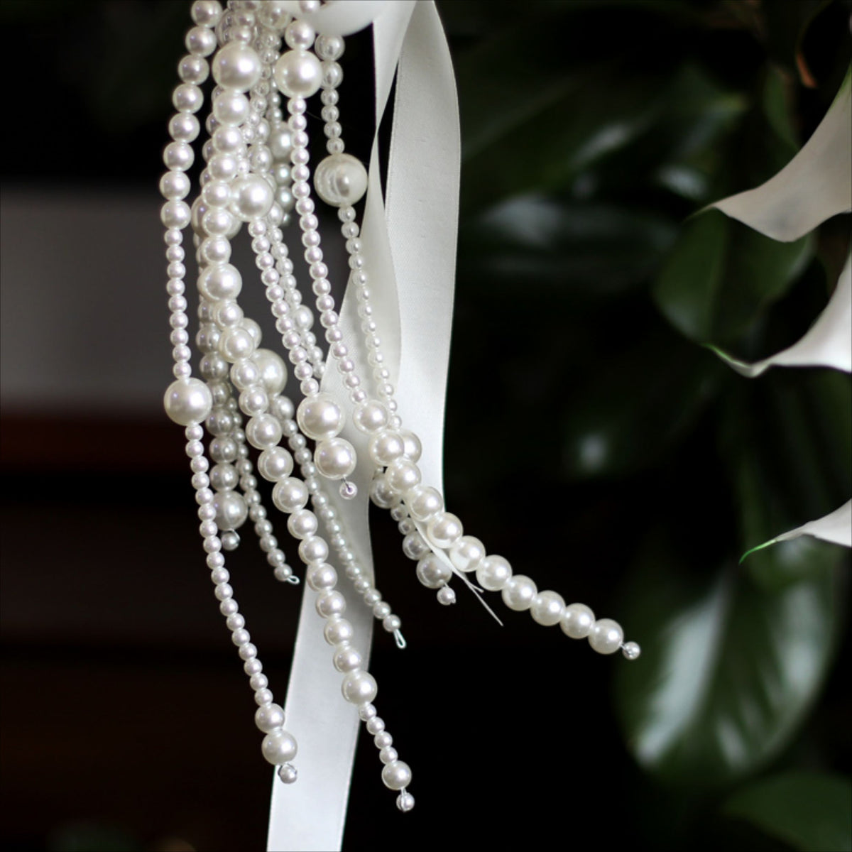 Calla Lily Pearl Long Stem Wedding Bouquet