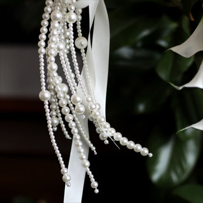 Calla Lily Pearl Long Stem Wedding Bouquet