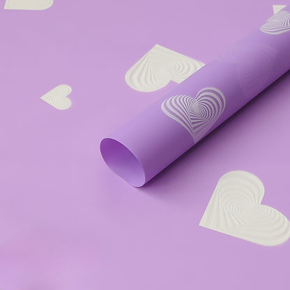 20pcs Heart-Print Cellophane Wrap for Bouquets (56x56cm)