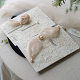 Load image into Gallery viewer, Champagne-hued Vow Cards with Ribbon (Set of 2)