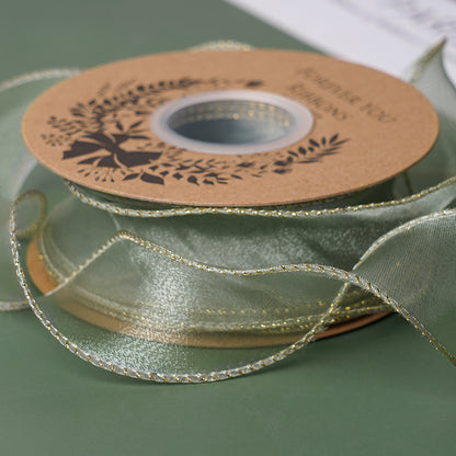 Curling Gold Edge Organza Ribbon (40mmx10Yd)