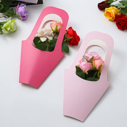 Solid-Color Kraft Paper Flower Bouquet Bags Pack 10