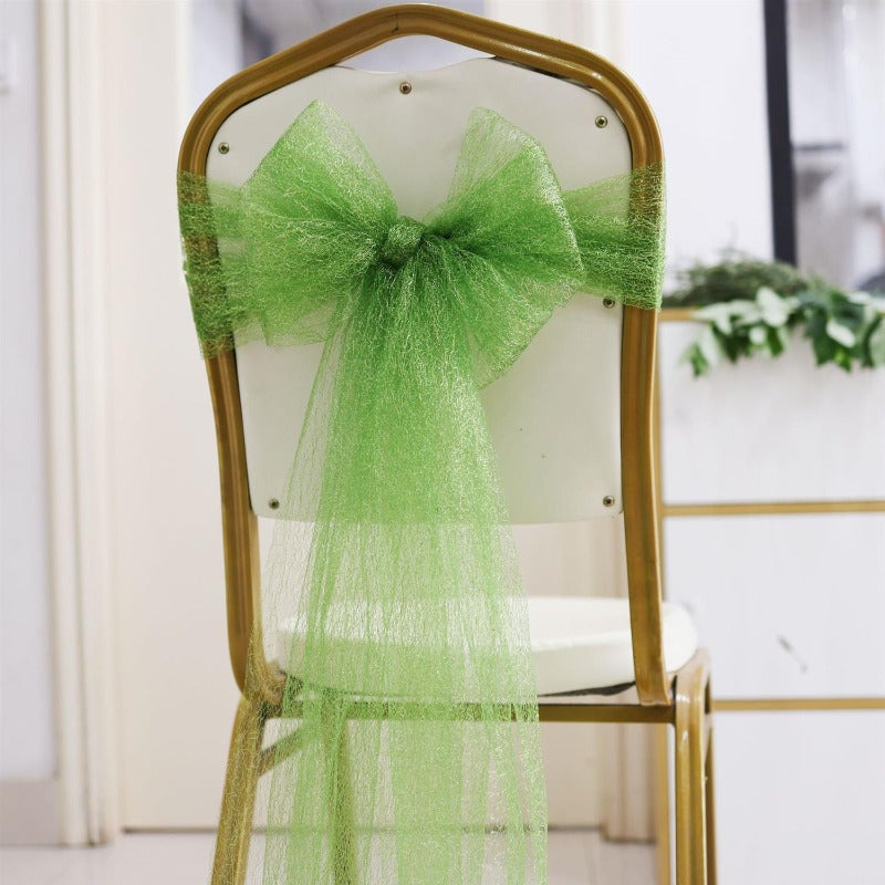 10pcs Sheer Fabric Chair Sashes for Weddings