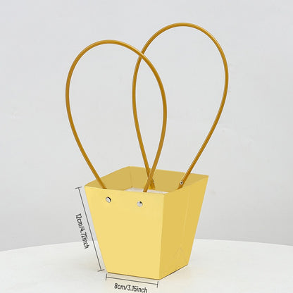 Golden Waterproof Flower Gift Bags Pack 10