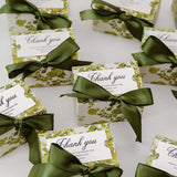 Load image into Gallery viewer, Green Floral Thank You Gift Box with Ribbon Pack 20