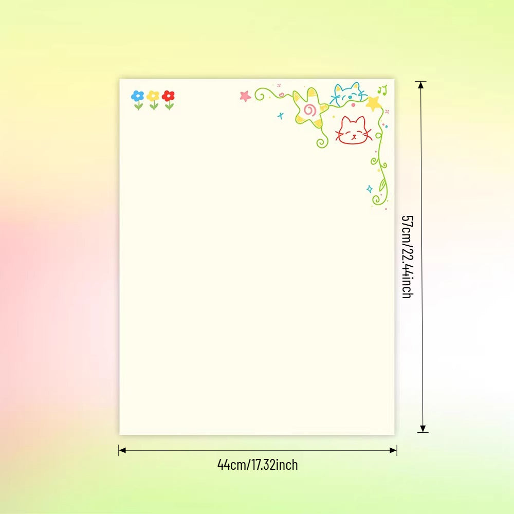 Hand-Drawn Spring Floral Wrap Paper Pack 20 (17" x 22")