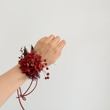 Load image into Gallery viewer, Preserved Red Hydrangea Boutonniere &amp; Corsage