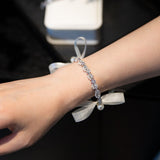 Load image into Gallery viewer, Elegant Rhinestone Pearl Wrist Corsage Bracelet