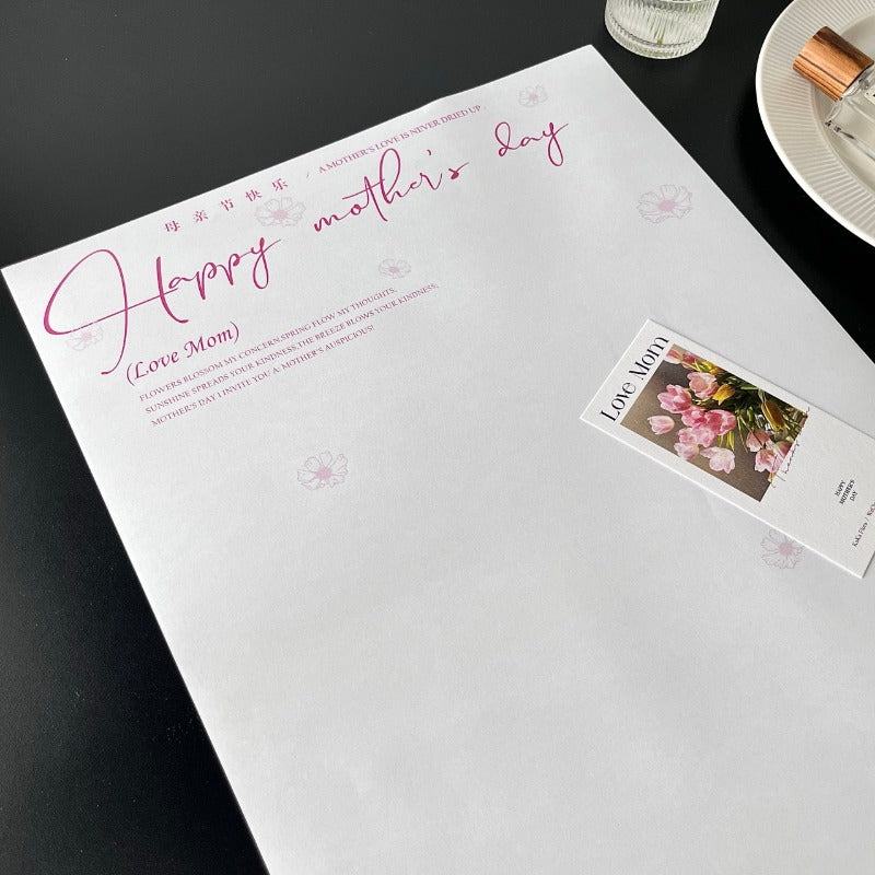 Lot de 10 feuilles de papier cadeau pour fleuriste Bonne fête des mères (32x48 cm)