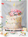 Load image into Gallery viewer, Birthday Cake Backdrop for Birthday Party (150x120cm)