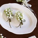 Load image into Gallery viewer, Lily of the Valley Boutonniere Wrist Corsage Set