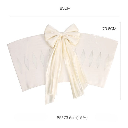 Feuille stabilisante pour bouquet en satin avec grand nœud