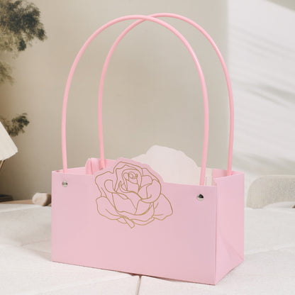Gold Foil Rose Flower Bouquet Bags Pack 10