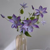 Load image into Gallery viewer, Purple Artificial Clematis Flower Spray 70cmH