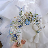 Load image into Gallery viewer, Handmade Flower Butterfly Wreath Headband