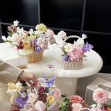 Load image into Gallery viewer, Pearl-Handled Wicker Basket for Flower Girls