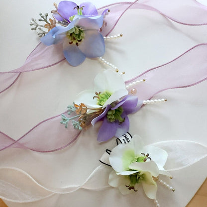 Lavender Floral Wrist Corsage for Bridesmaids