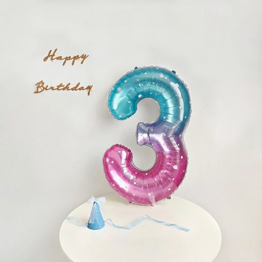 40 Inch Gradient Starry Number Balloon