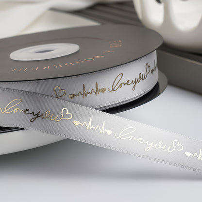 LOVE YOU Valentine's Day Satin Ribbon (15mmx49Yd)