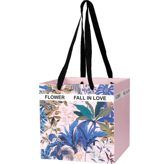 Tropical Wide Bottom Square Gift Bags Pack 10