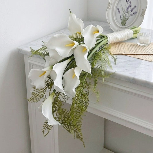 Modern Calla Lily Cascading Bridal Bouquet
