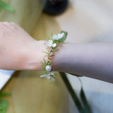 Load image into Gallery viewer, Minimalist Greenery &amp; Pearl Wrist Corsage