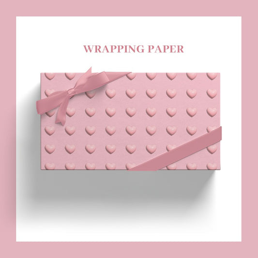 Papier cadeau cœurs pour la Saint-Valentin (50x70 cm), lot de 2