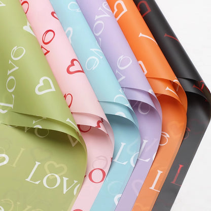 20pcs LOVE Cellophane Wrap for Flowers (57x57cm)
